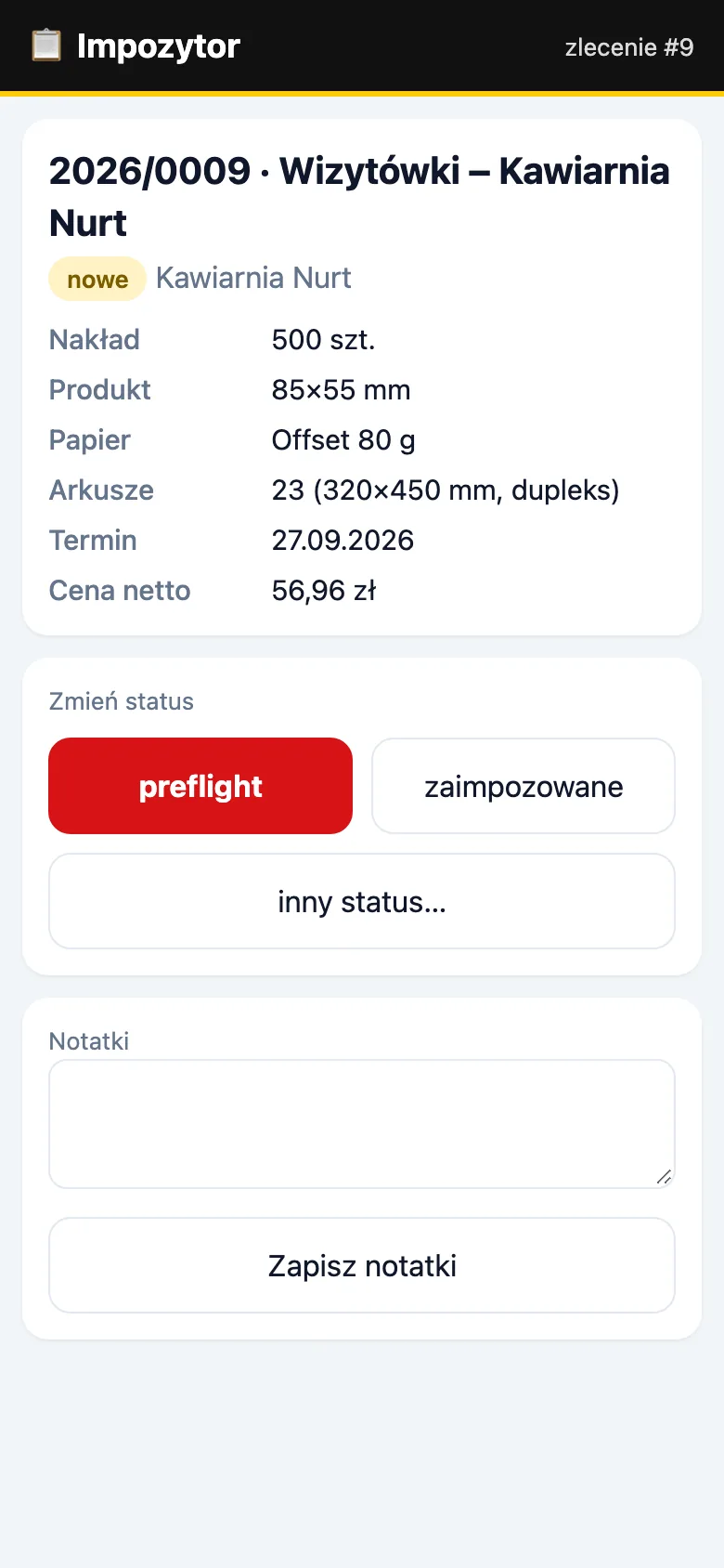 Zlecenie na telefonie